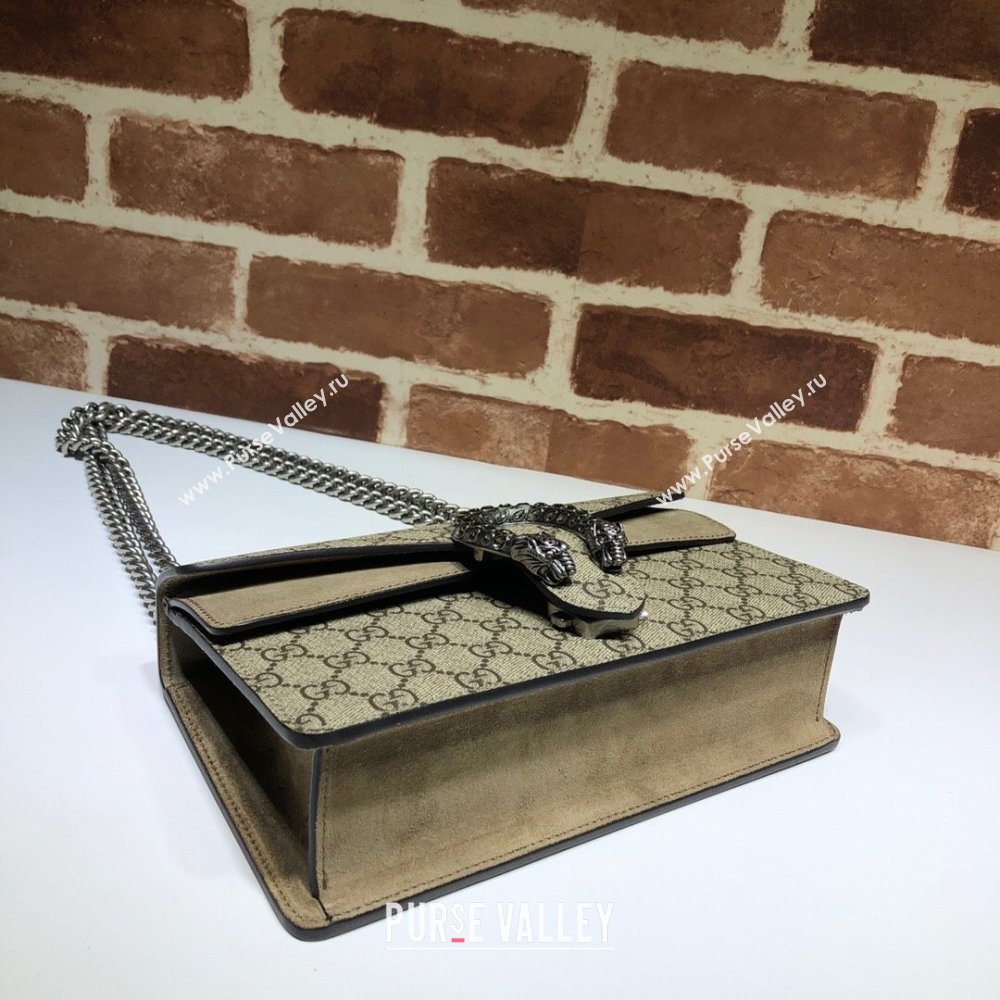 Gucci Dionysus GG Canvas and Suede Small Bag with Strass Beige/Khaki 2024 499623 (DLH-241104009)