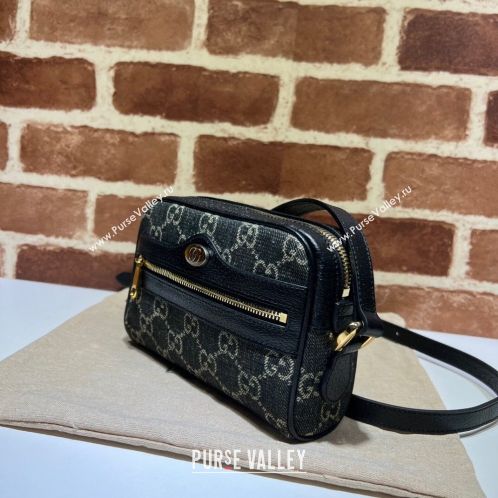 Gucci Ophidia GG Denim Mini Bag 517350 Black 2024 (DLH-240521080)