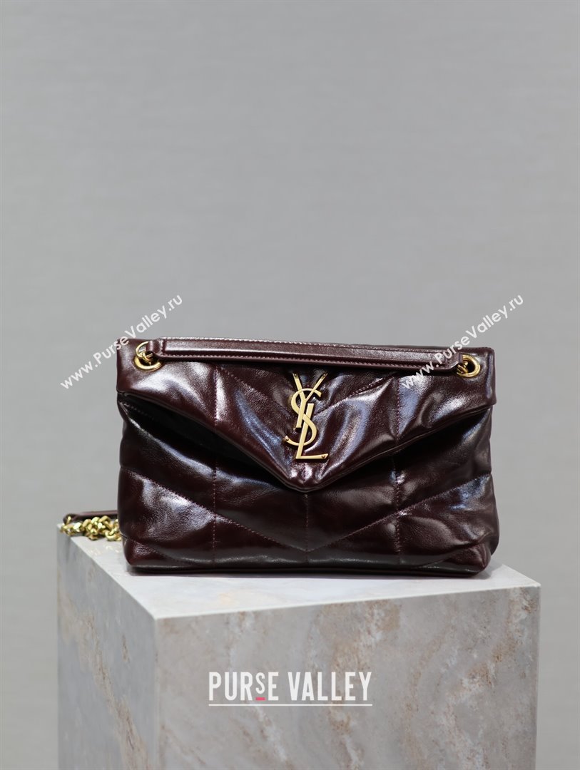 Saint Laurent Loulou Puffer Small Bag in Oil Leather 577476 Burgundy 2024 0525 (YY-240803050)