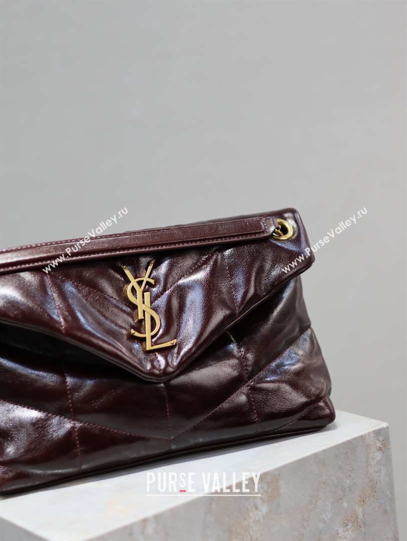 Saint Laurent Loulou Puffer Small Bag in Oil Leather 577476 Burgundy 2024 0525 (YY-240803050)