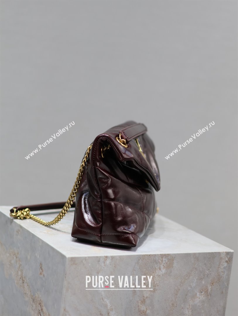 Saint Laurent Loulou Puffer Small Bag in Oil Leather 577476 Burgundy 2024 0525 (YY-240803050)