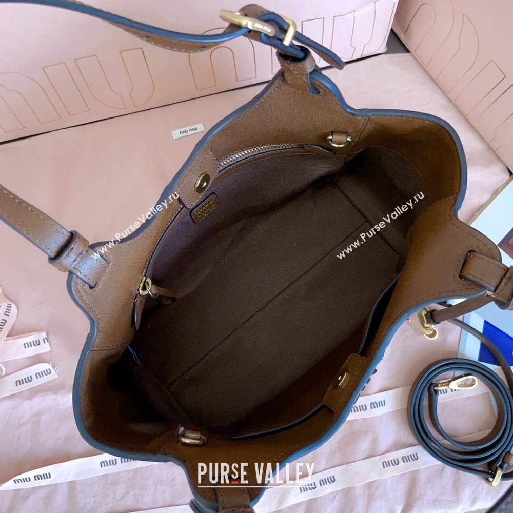 Miu Miu Patchwork Leather handbag Brown 2025 5BA304 (JD-251121058)