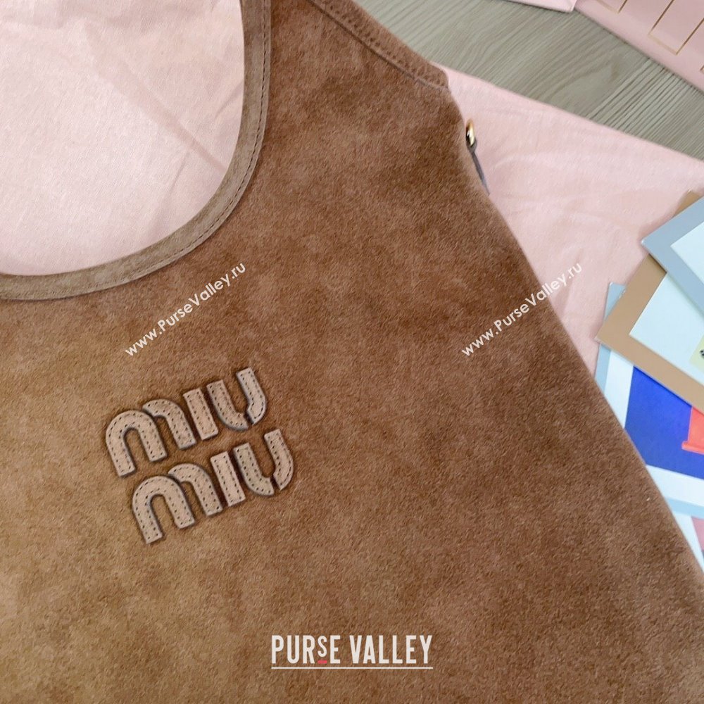 Miu Miu Suede tote bag Brown 2025 5BG231 (JD-250926011)