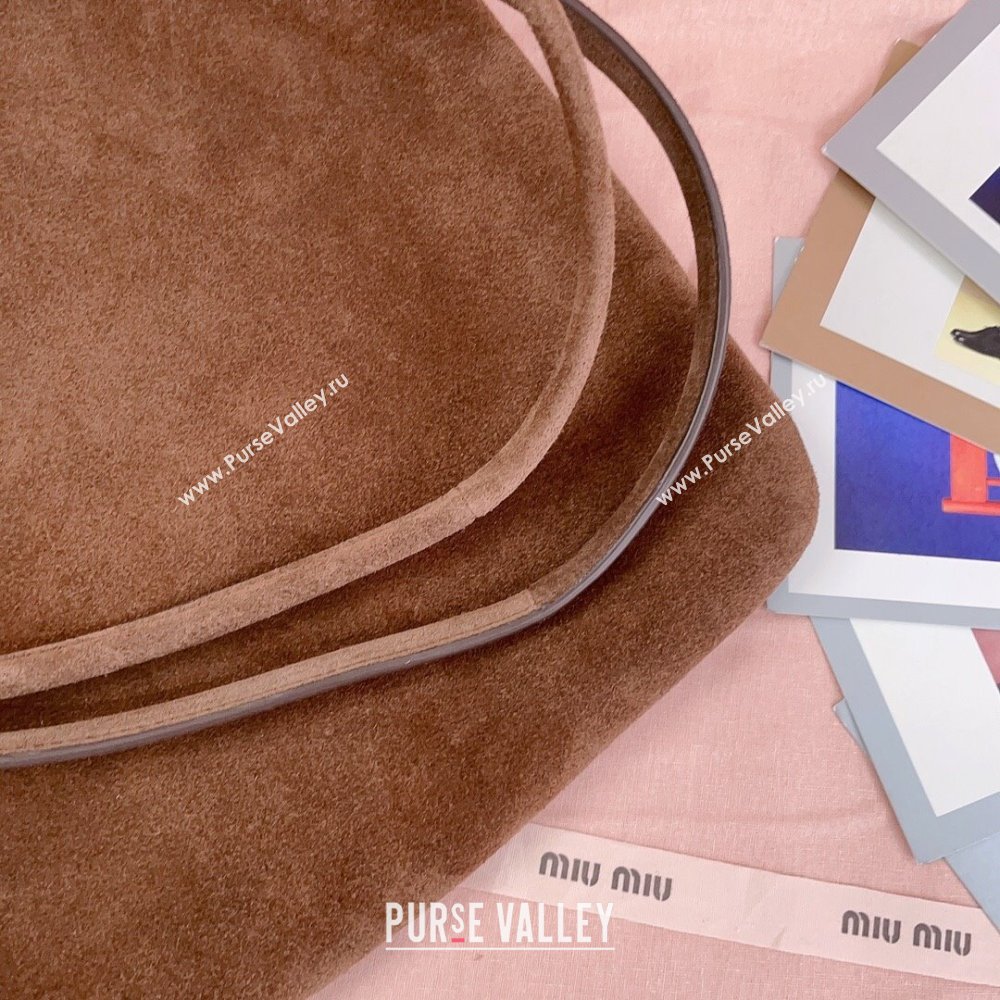 Miu Miu Suede tote bag Brown 2025 5BG231 (JD-250926011)