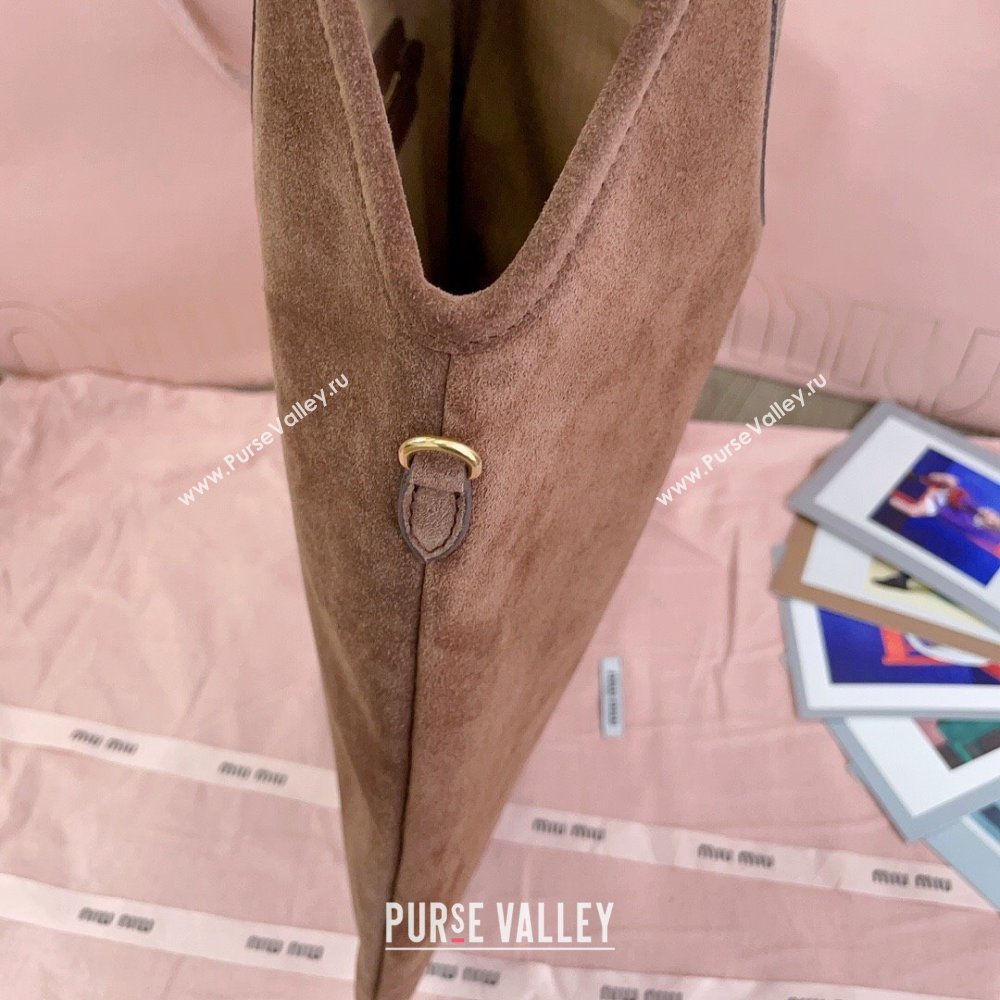 Miu Miu Suede tote bag Brown 2025 5BG231 (JD-250926011)