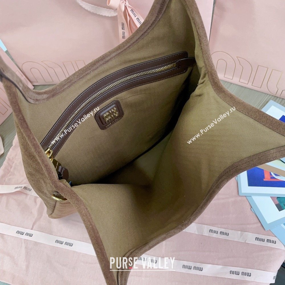 Miu Miu Suede tote bag Brown 2025 5BG231 (JD-250926011)