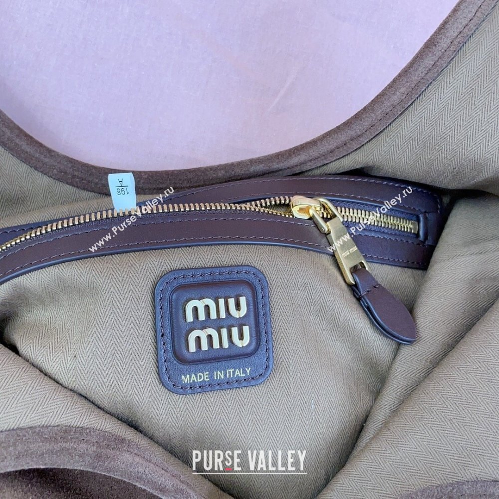 Miu Miu Suede tote bag Brown 2025 5BG231 (JD-250926011)