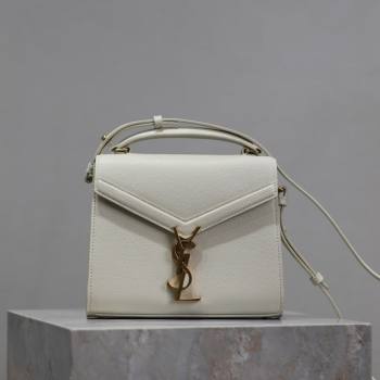 Saint Laurent Cassandre Mini Bag in Grained Leather White 2025 602716 (YY-250801097)