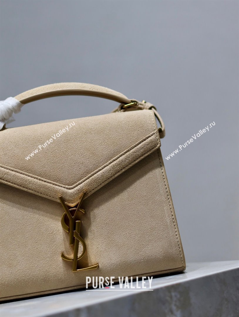Saint Laurent Cassandre Mini Bag in Suede Beige 2025 602716 (YY-250801099)