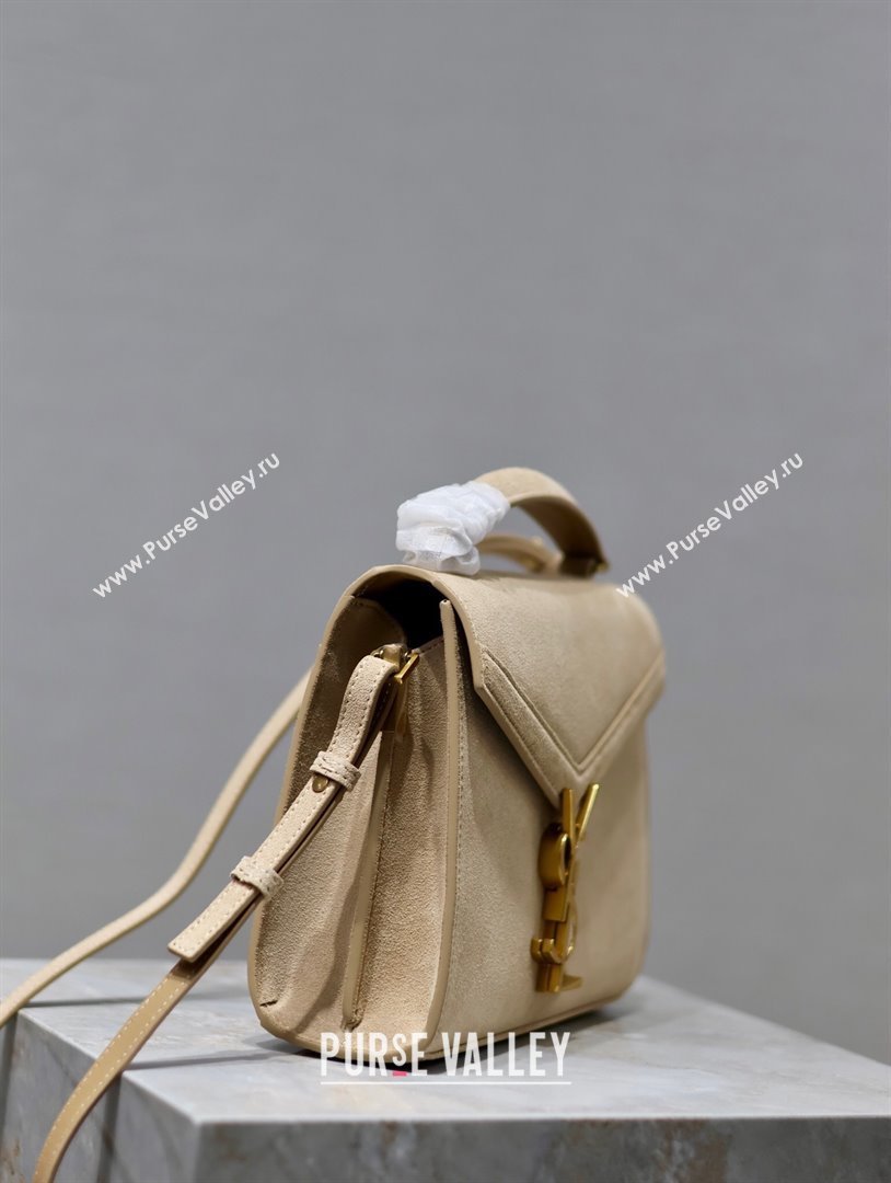 Saint Laurent Cassandre Mini Bag in Suede Beige 2025 602716 (YY-250801099)