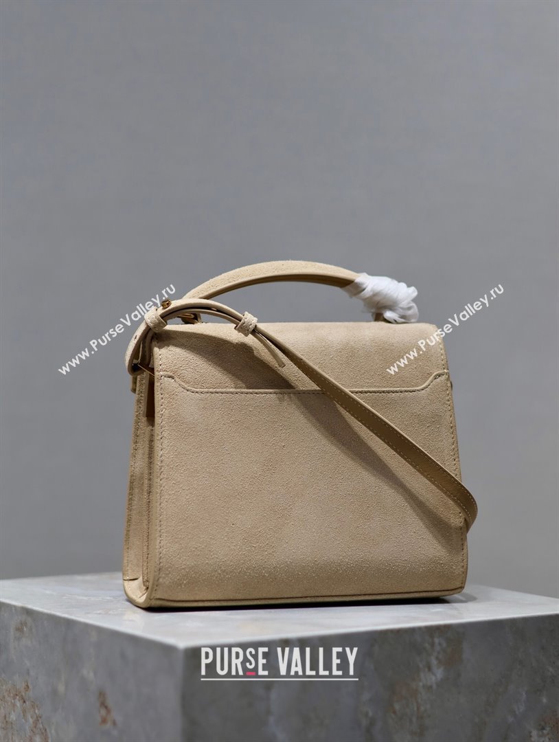 Saint Laurent Cassandre Mini Bag in Suede Beige 2025 602716 (YY-250801099)