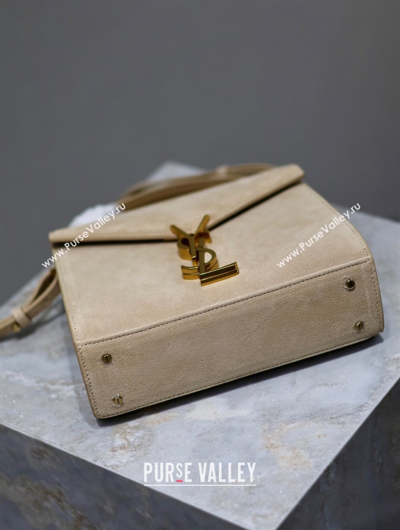 Saint Laurent Cassandre Mini Bag in Suede Beige 2025 602716 (YY-250801099)