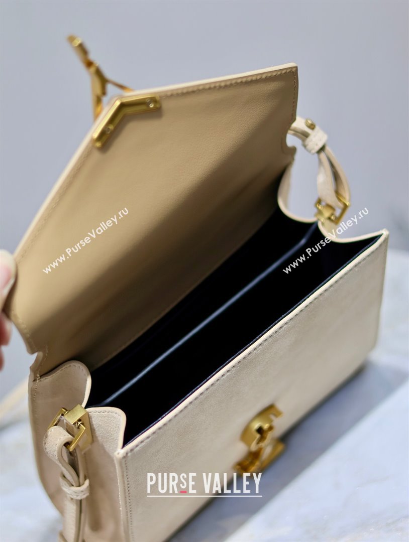 Saint Laurent Cassandre Mini Bag in Suede Beige 2025 602716 (YY-250801099)