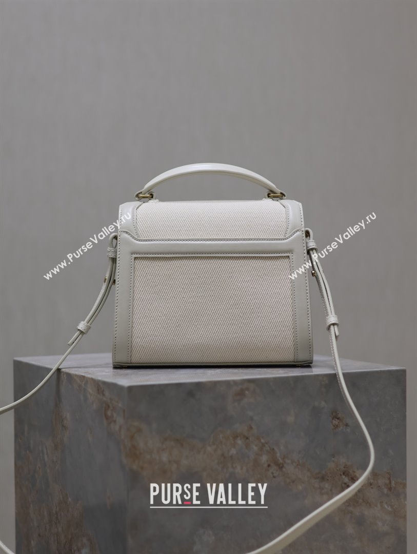 Saint Laurent Cassandre Mini Bag in Cotton Linen and Leather White 2025 602716 (YY-250801100)