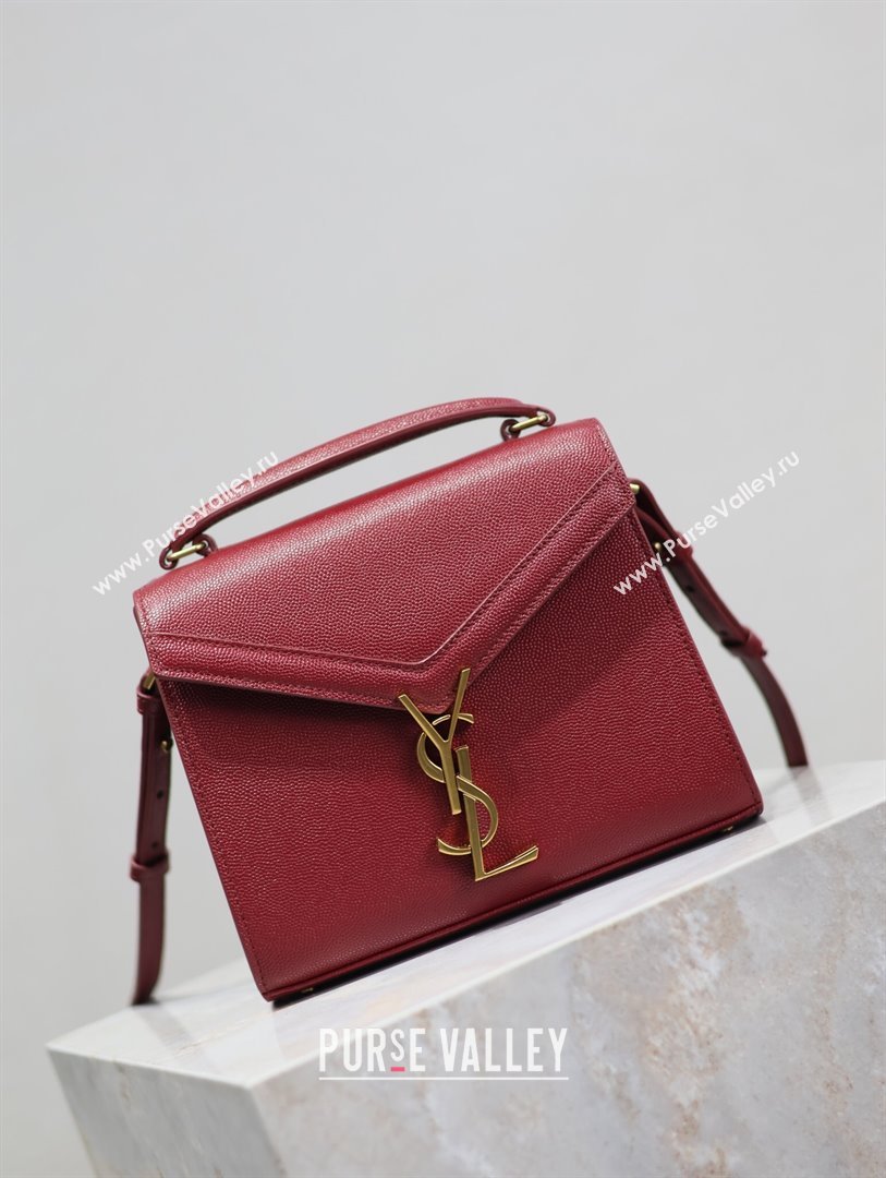 Saint Laurent Cassandre Mini Bag in Grained Leather Red 2025 602716 (YY-250801103)