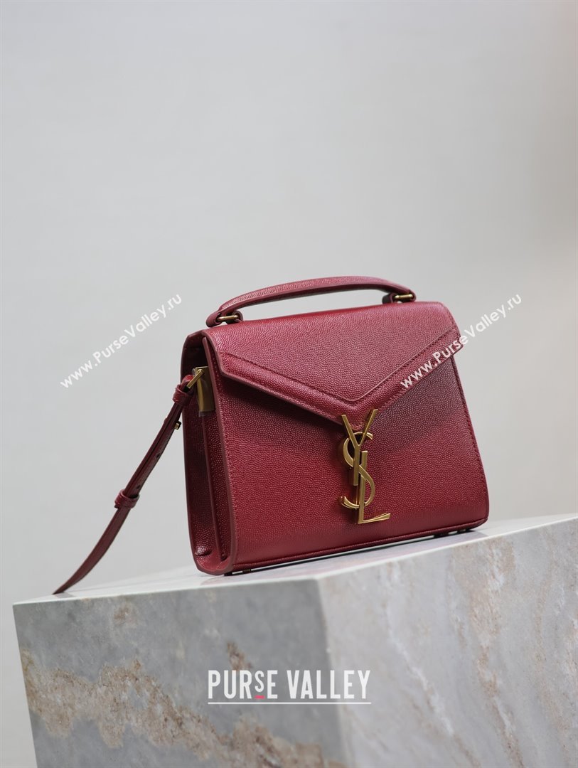Saint Laurent Cassandre Mini Bag in Grained Leather Red 2025 602716 (YY-250801103)