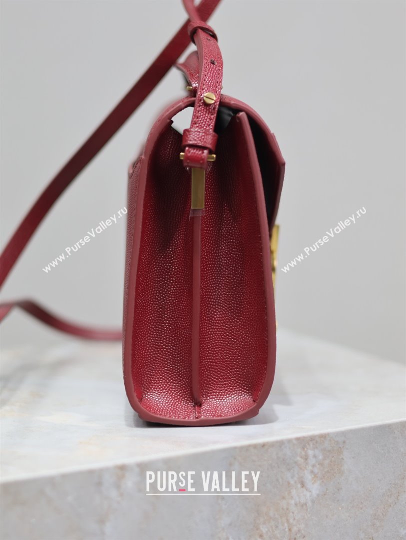 Saint Laurent Cassandre Mini Bag in Grained Leather Red 2025 602716 (YY-250801103)