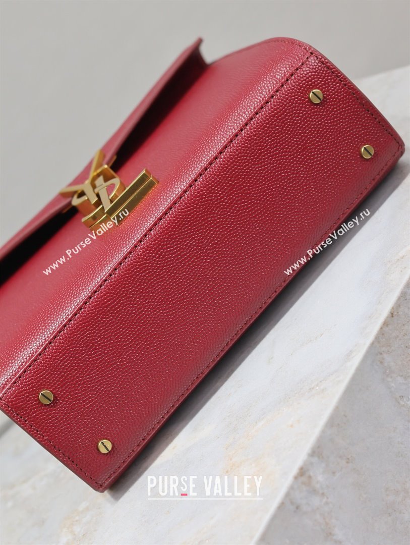 Saint Laurent Cassandre Mini Bag in Grained Leather Red 2025 602716 (YY-250801103)