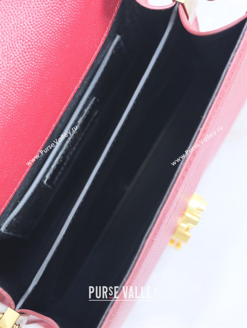 Saint Laurent Cassandre Mini Bag in Grained Leather Red 2025 602716 (YY-250801103)