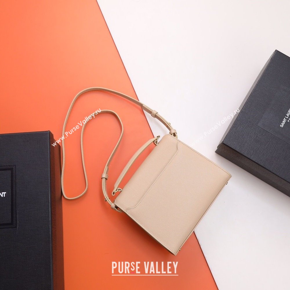 Saint Laurent Cassandre Mini Bag in Grained Leather Nude Pink 2025 602716 (YY-250801104)