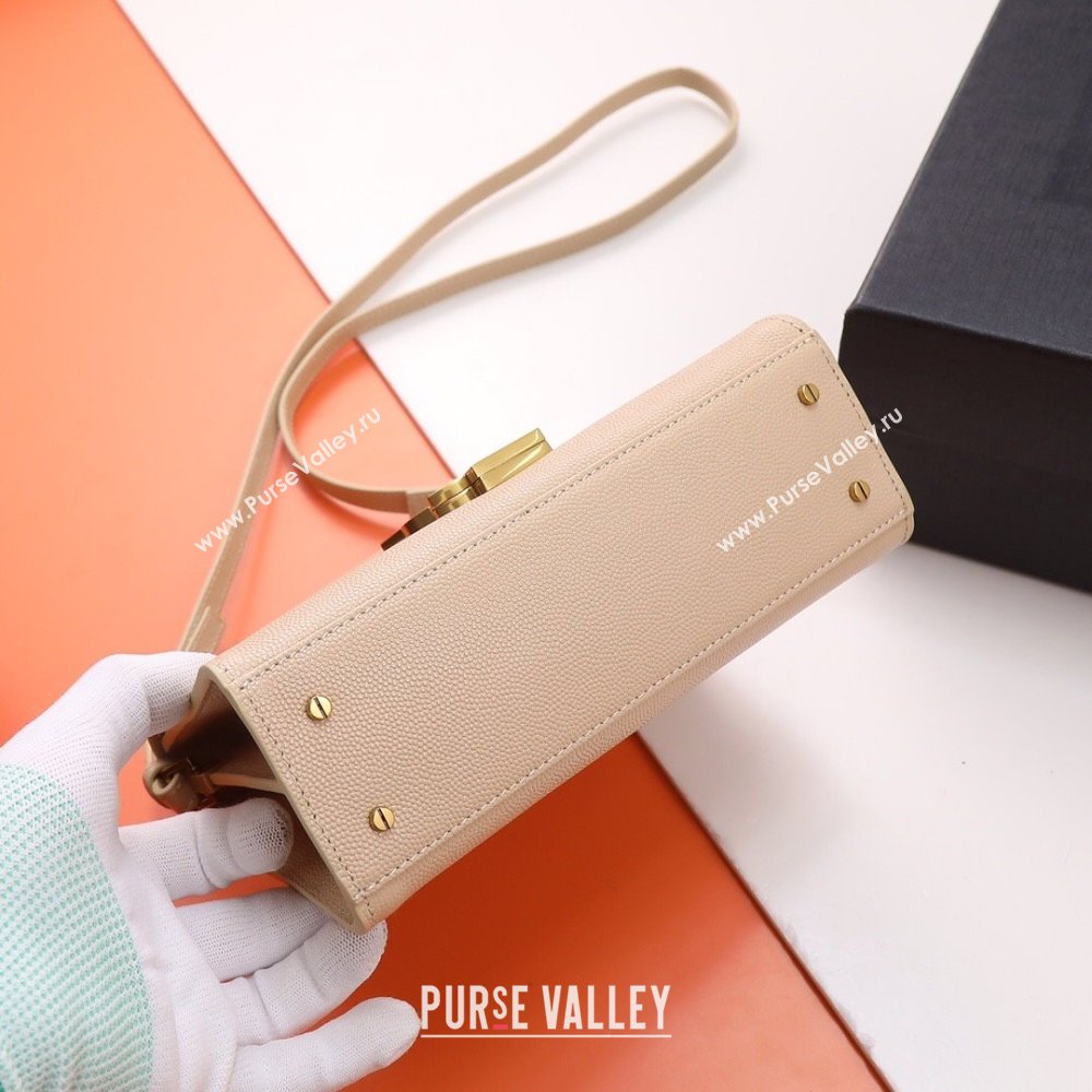 Saint Laurent Cassandre Mini Bag in Grained Leather Nude Pink 2025 602716 (YY-250801104)