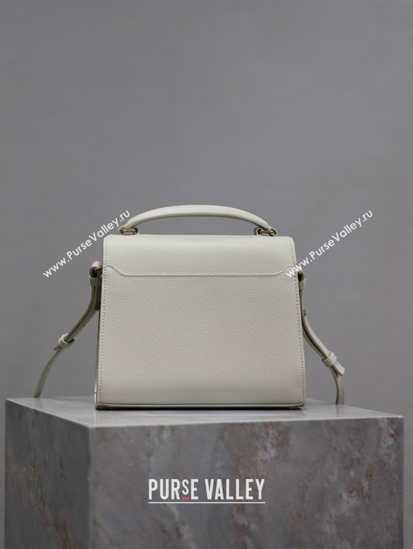 Saint Laurent Cassandre Mini Bag in Grained Leather White 2025 602716 (YY-250801097)