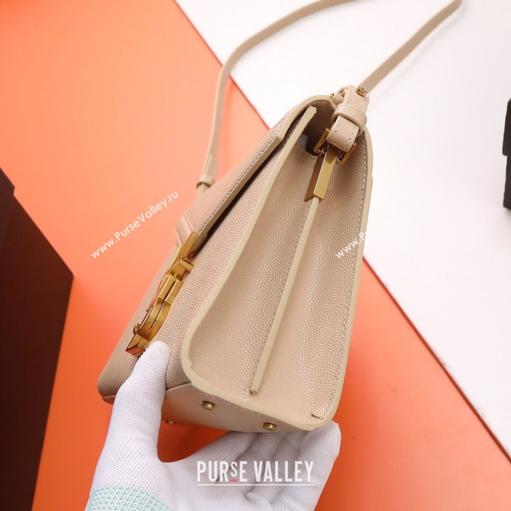 Saint Laurent Cassandre Mini Bag in Grained Leather Nude Pink 2025 602716 (YY-250801104)