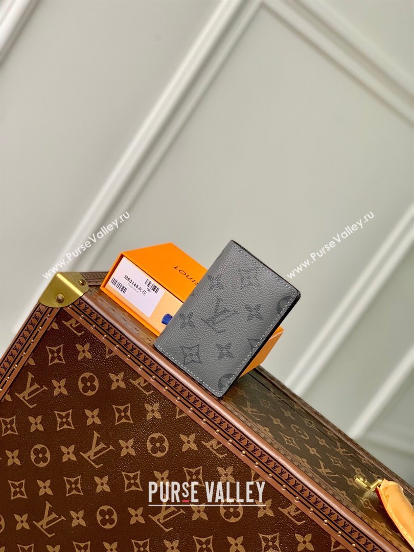 Louis Vuitton Pocket Organizer Wallet in Grey Monogram Eclipse Canvas M61696 2024 (KI-240625125)