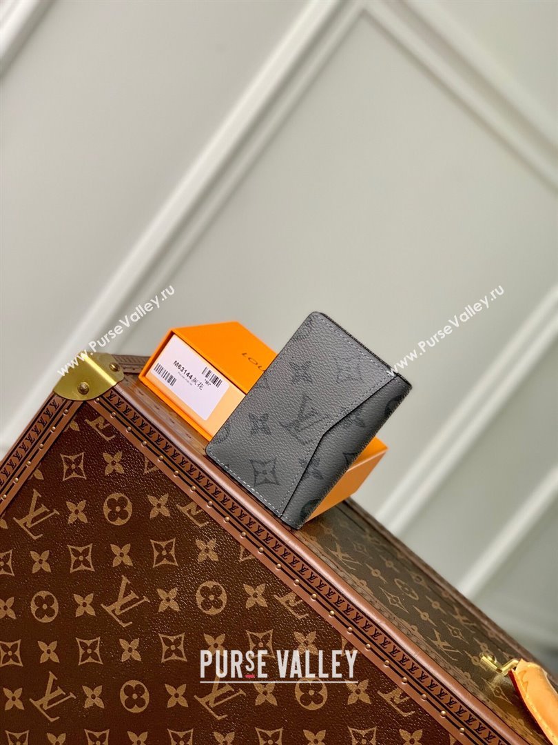 Louis Vuitton Pocket Organizer Wallet in Grey Monogram Eclipse Canvas M61696 2024 (KI-240625125)