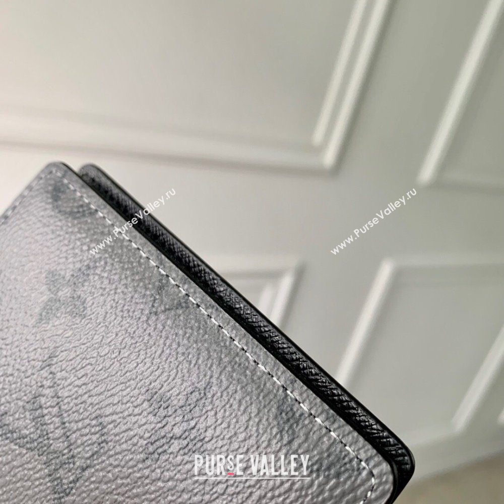 Louis Vuitton Pocket Organizer Wallet in Grey Monogram Eclipse Canvas M61696 2024 (KI-240625125)