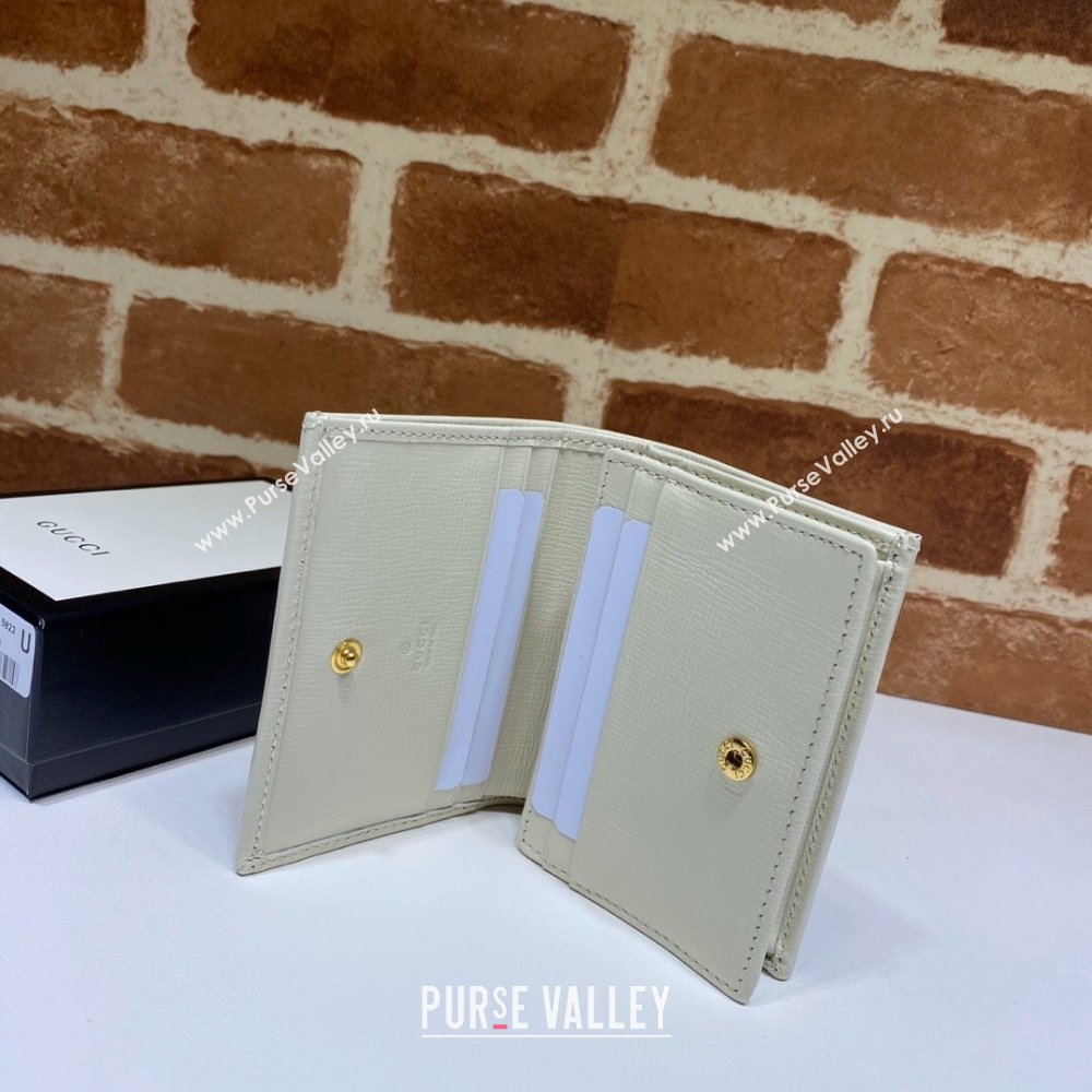 Gucci Horsebit 1955 GG Canvas Card Case Wallet 621887 White 2024 (DLH-241211047)