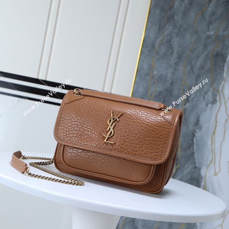 Saint Laurent Niki Baby bag in Grained Lambskin 633179 Dark Brown 2025 (YY-250801123)