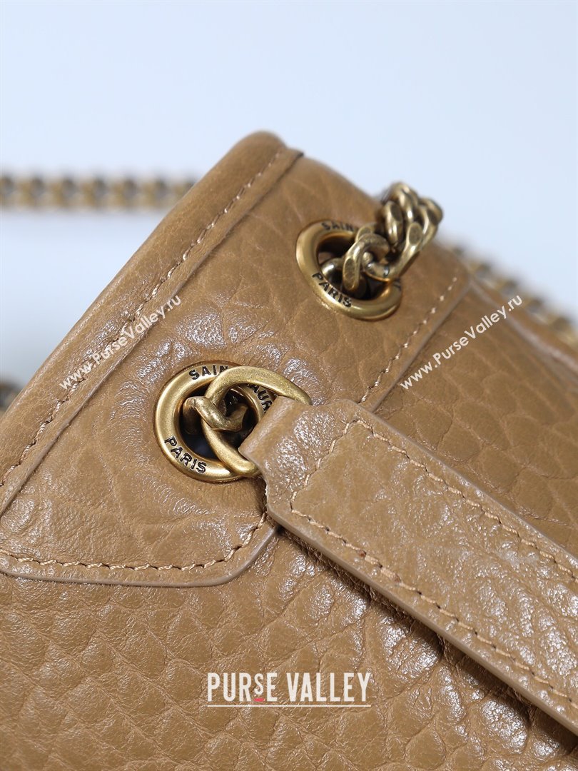 Saint Laurent Niki Baby bag in Grained Lambskin 633179 Dark Cork 2025 (YY-250801122)