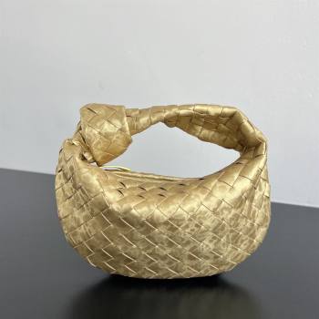 Bottega Veneta Mini Jodie Hobo Bag in Intrecciato Lamina Satin Leather Gold 2026 651876 (WT-260401049)
