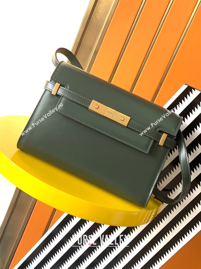 Saint Laurent Manhattan Shoulder Bag in Smooth Leather 675626 Khaki Green 2024 (YY-240803064)