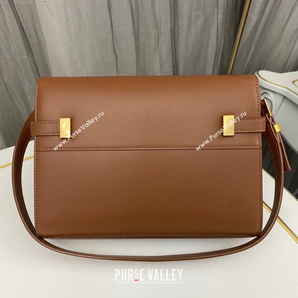 Saint Laurent Manhattan Shoulder Bag in Smooth Leather 675626 Brown 2023 (nana-231023041)