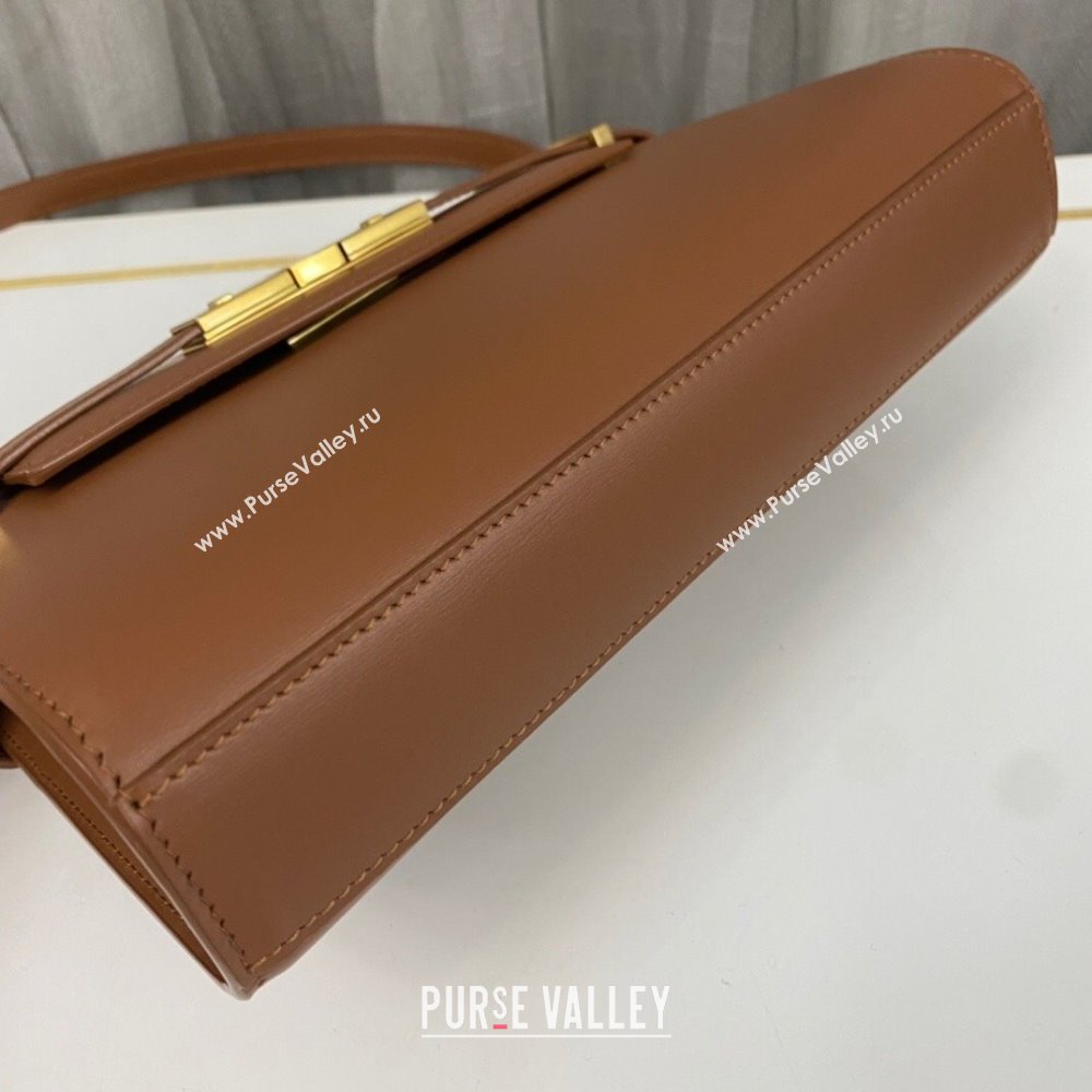 Saint Laurent Manhattan Shoulder Bag in Smooth Leather 675626 Brown 2023 (nana-231023041)