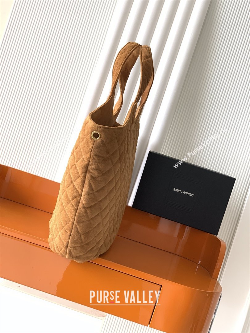 Saint Laurent Icare Maxi Shopping Bag in Quilted Suede 698651 Caramel 2026 (YY-260119045)