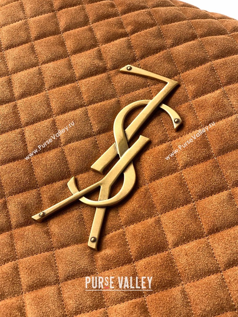 Saint Laurent Icare Maxi Shopping Bag in Quilted Suede 698651 Caramel 2026 (YY-260119045)