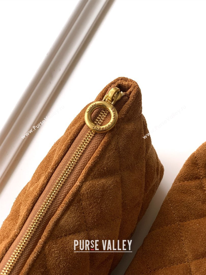 Saint Laurent Icare Maxi Shopping Bag in Quilted Suede 698651 Caramel 2026 (YY-260119045)
