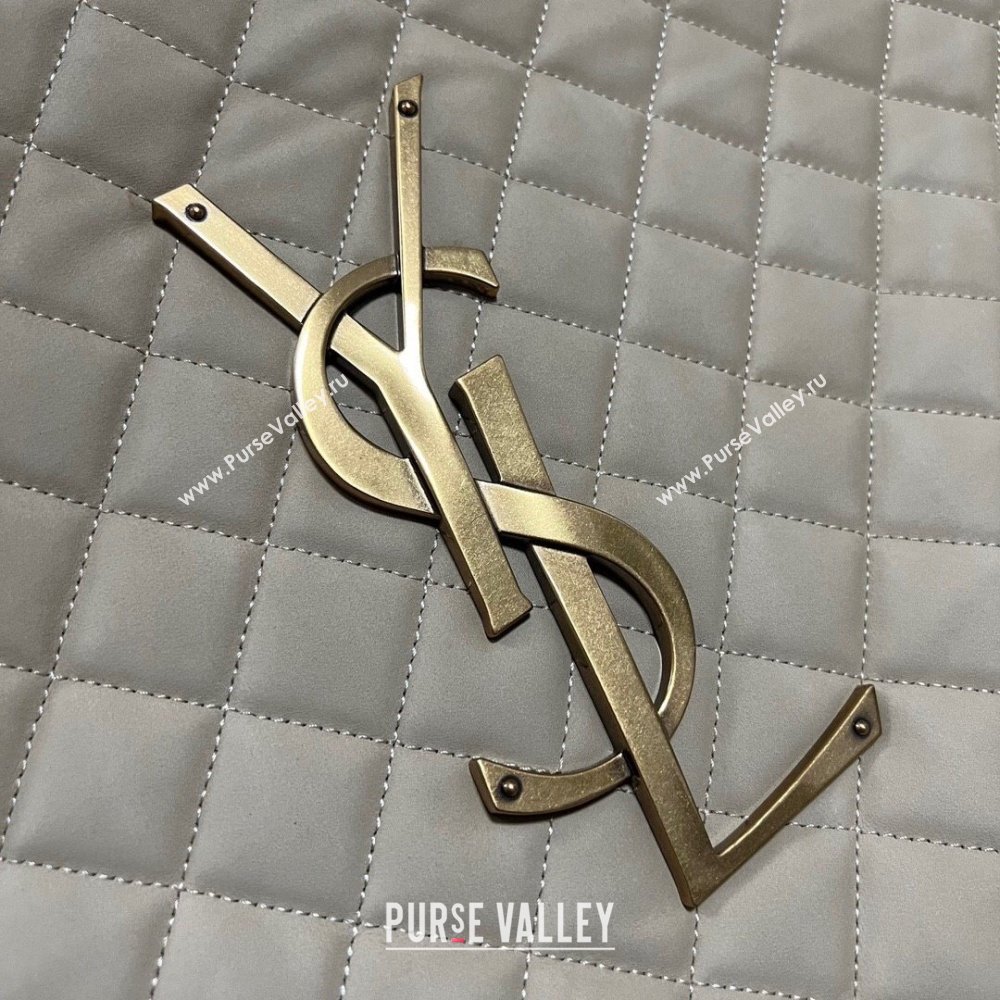 Saint Laurent Icare Maxi Shopping Bag in Quilted Suede 698651 Beige 2025 (nana-250924074)