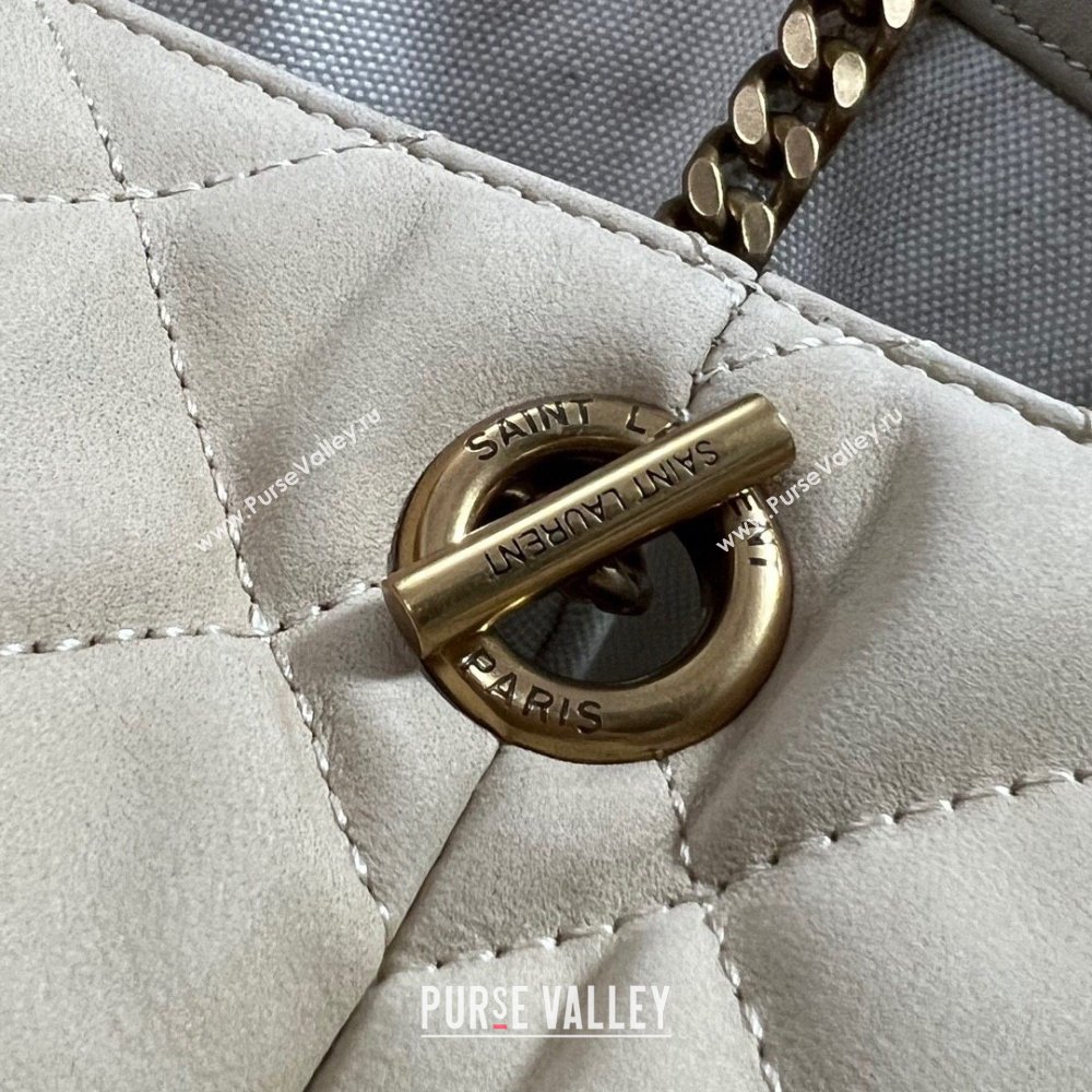 Saint Laurent Icare Maxi Shopping Bag in Quilted Suede 698651 Beige 2025 (nana-250924074)