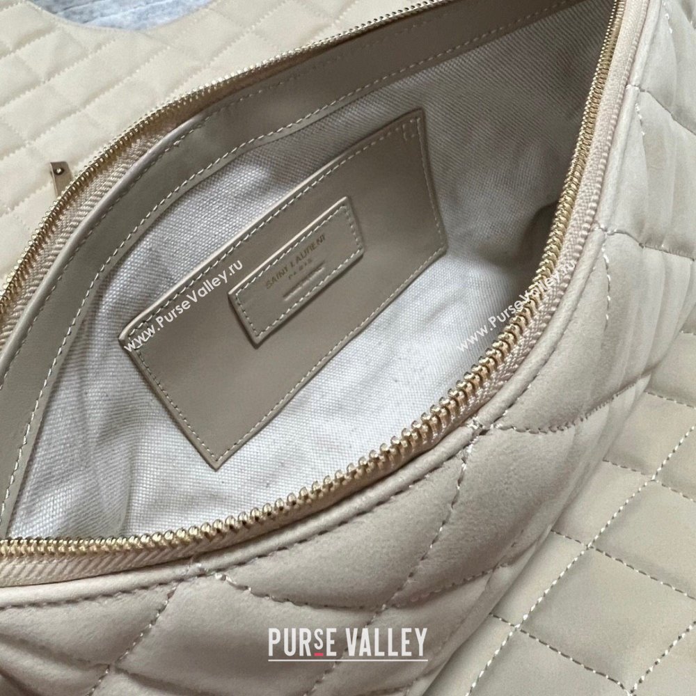 Saint Laurent Icare Maxi Shopping Bag in Quilted Suede 698651 Beige 2025 (nana-250924074)