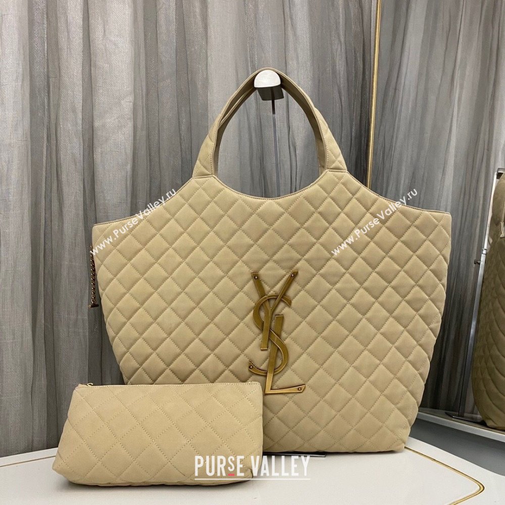 Saint Laurent Icare Maxi Shopping Bag in Quilted Nappa Leather 698651 Beige 2025 (nana-250924075)