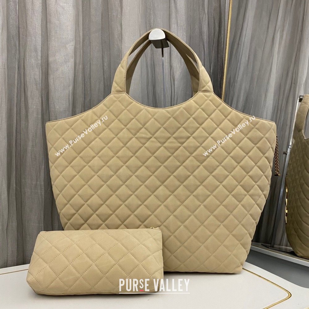 Saint Laurent Icare Maxi Shopping Bag in Quilted Nappa Leather 698651 Beige 2025 (nana-250924075)