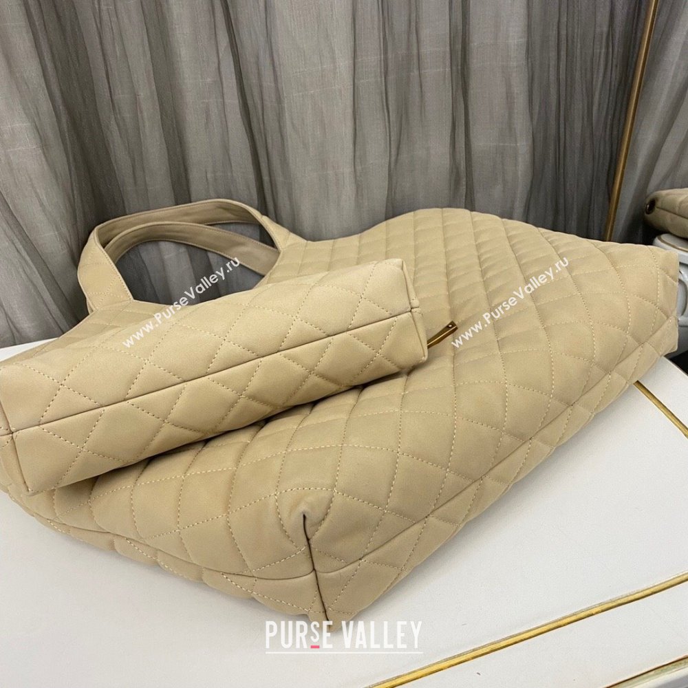 Saint Laurent Icare Maxi Shopping Bag in Quilted Nappa Leather 698651 Beige 2025 (nana-250924075)