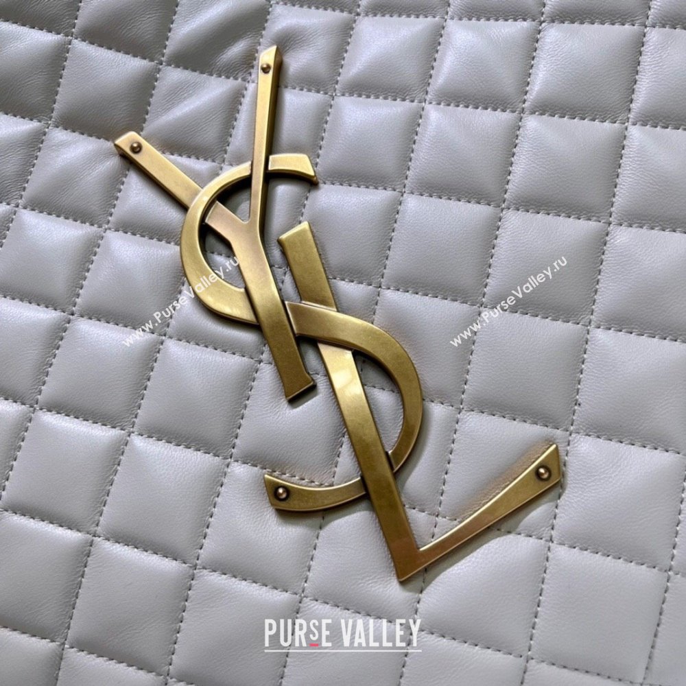 Saint Laurent Icare Maxi Shopping Bag in Quilted Nappa Leather 698651 White 2025 (nana-250924076)