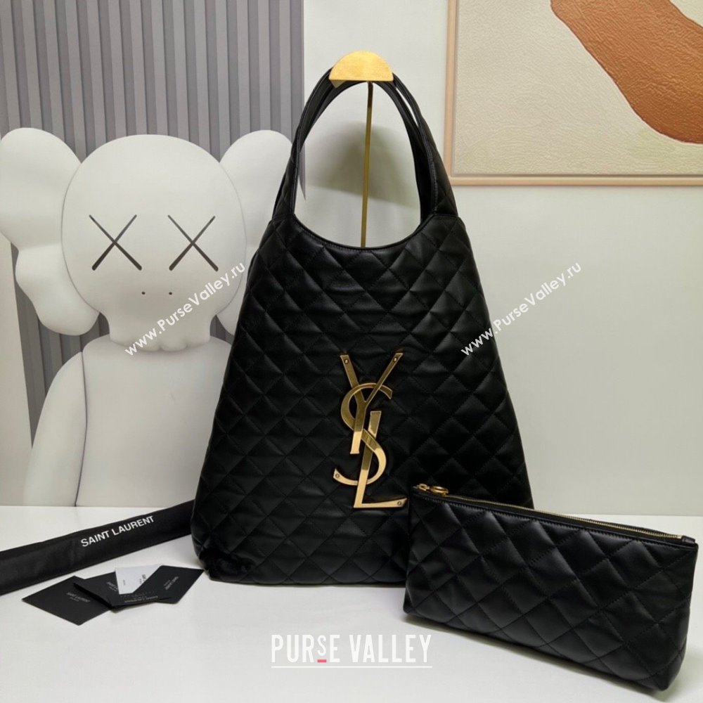 Saint Laurent Icare Maxi Shopping Bag in Quilted Nappa Leather 698651 Black 2025 (nana-250924073)