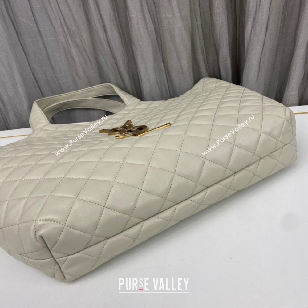Saint Laurent Icare Maxi Shopping Bag in Quilted Nappa Leather 698651 White 2025 (nana-250924076)