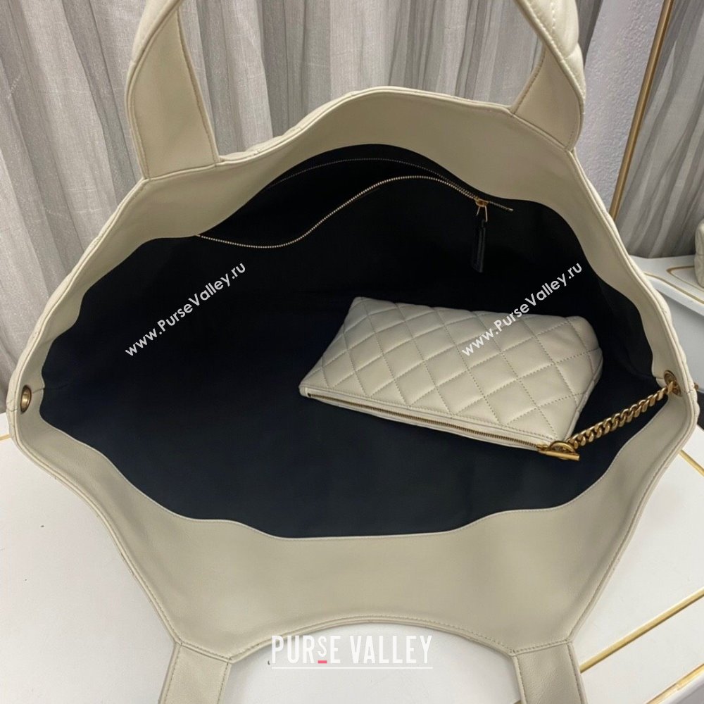 Saint Laurent Icare Maxi Shopping Bag in Quilted Nappa Leather 698651 White 2025 (nana-250924076)